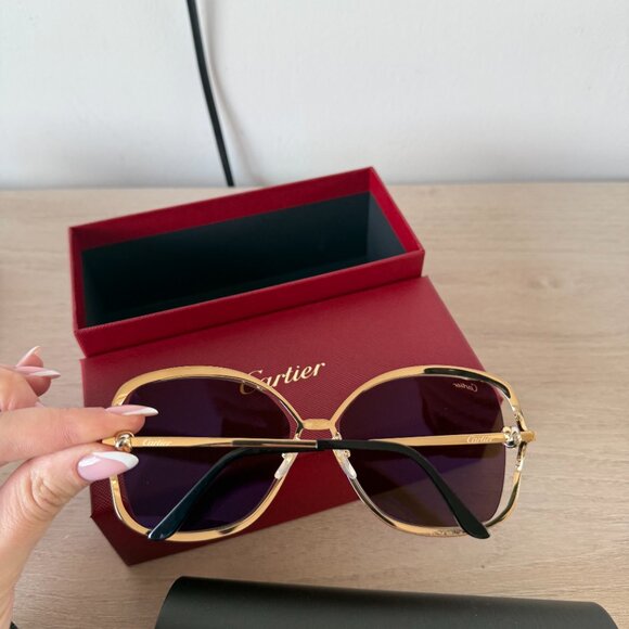 NWT Cartier Trinity Sunglasses Metal Frame Brown - Picture 11 of 15